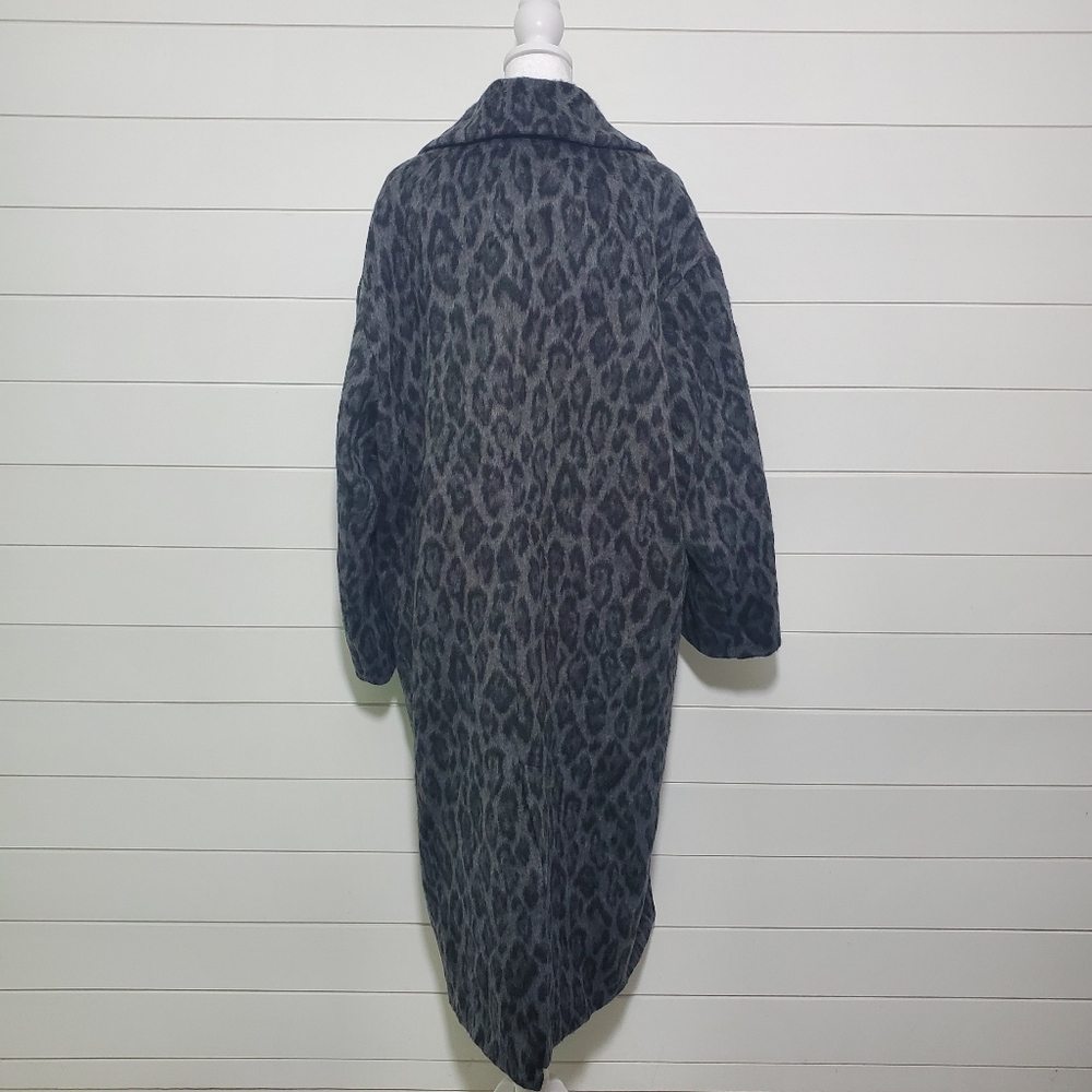 Zara WOOL BLEND PRINTED COAT Size M-L - Picture 2 of 12